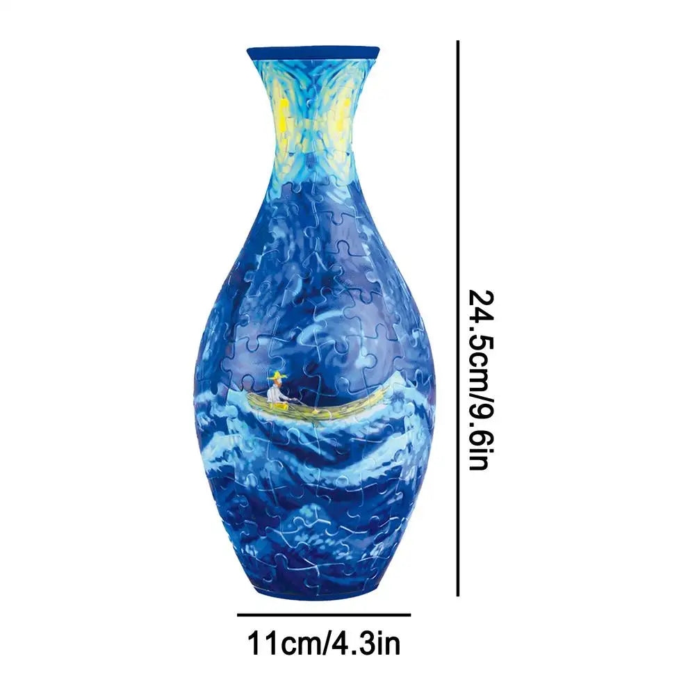 Puzzle Vase For Adults Unique Flower Vase Jigsaw Puzzle Planter Flower Vase Puzzle Made By 160 Curved Puzzle For House Warming Qme 04