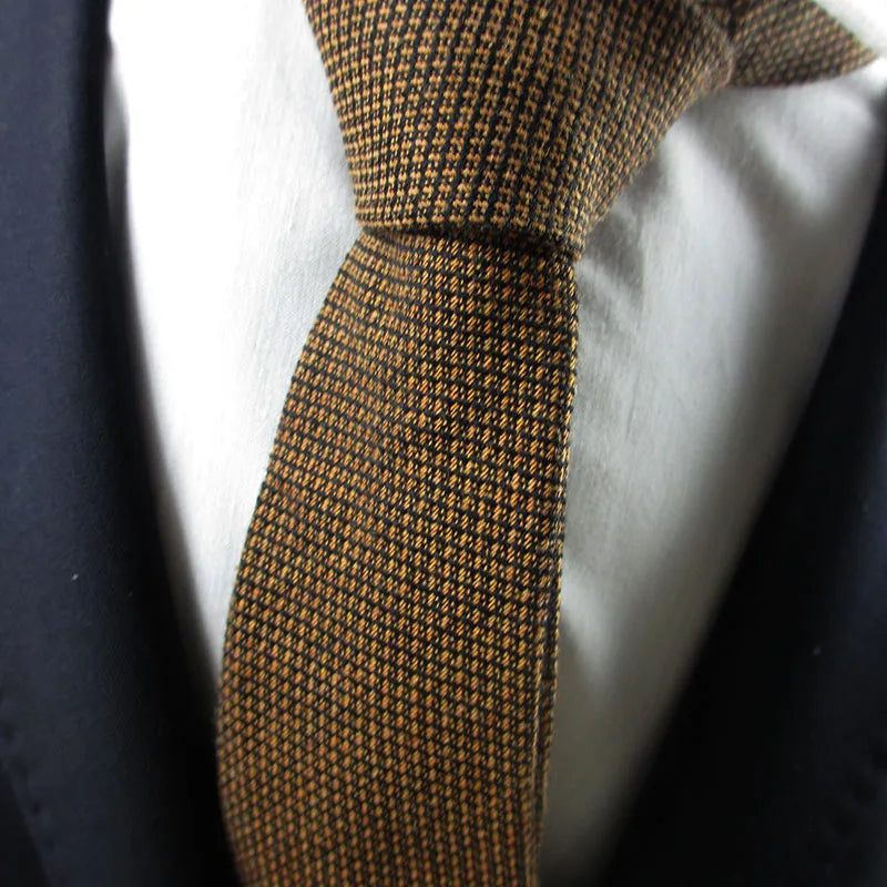 Fashion Mens Necktie Solid Wool Ties Jacquard Woven Ascot Navy Blue Qme COLOR13