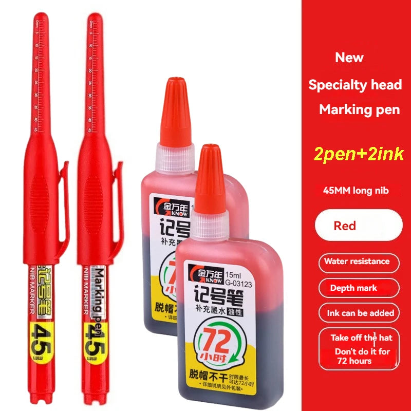 Waterproof Long Head Nib Deep Hole Markers Pen Tile Carpenter