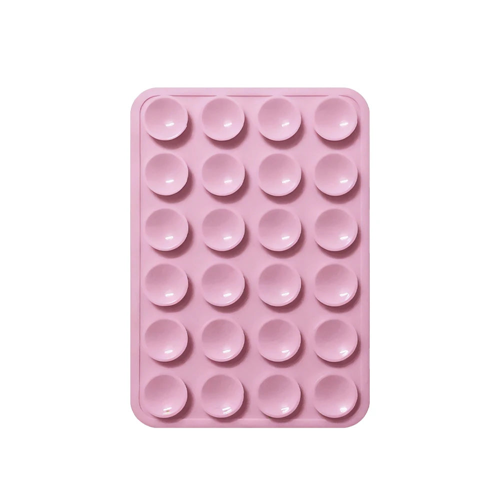 Double-Sided Suction Cup Phone Mount, Silicone Suction Phone Case Adhesive Sticky Phone Grip Hands-Free Phone Grip Phone Stand Qme Ligh Pink