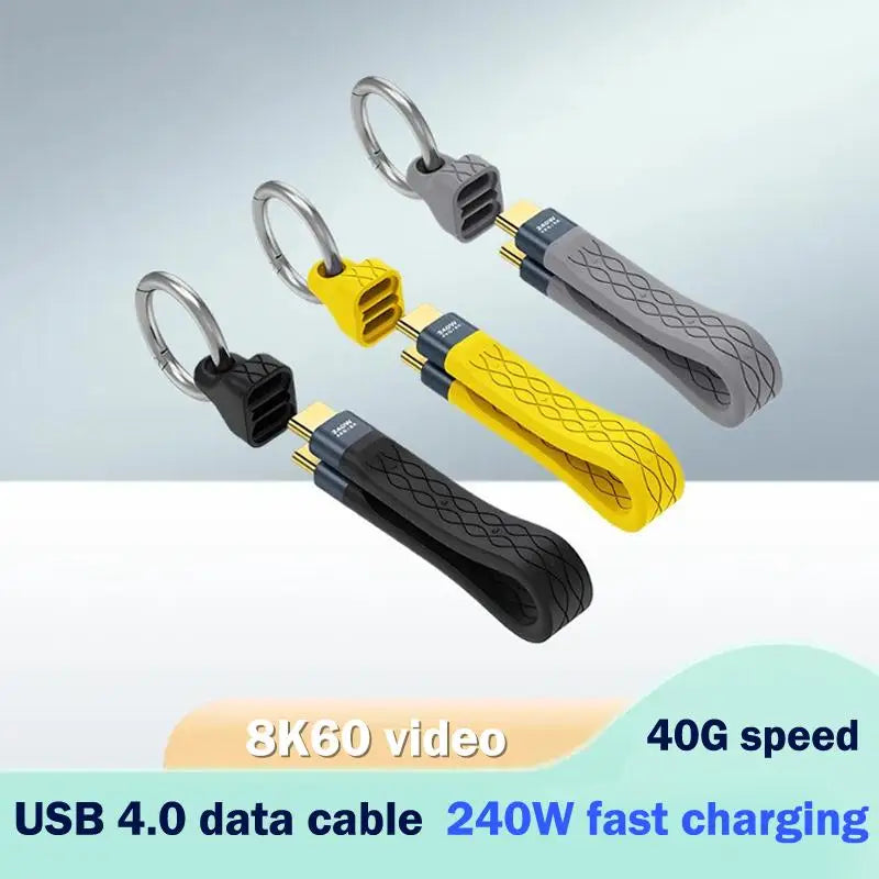 Multifunctional PD240W USB 4 40Gbps FPC Data Cable Type-c Portable Qme