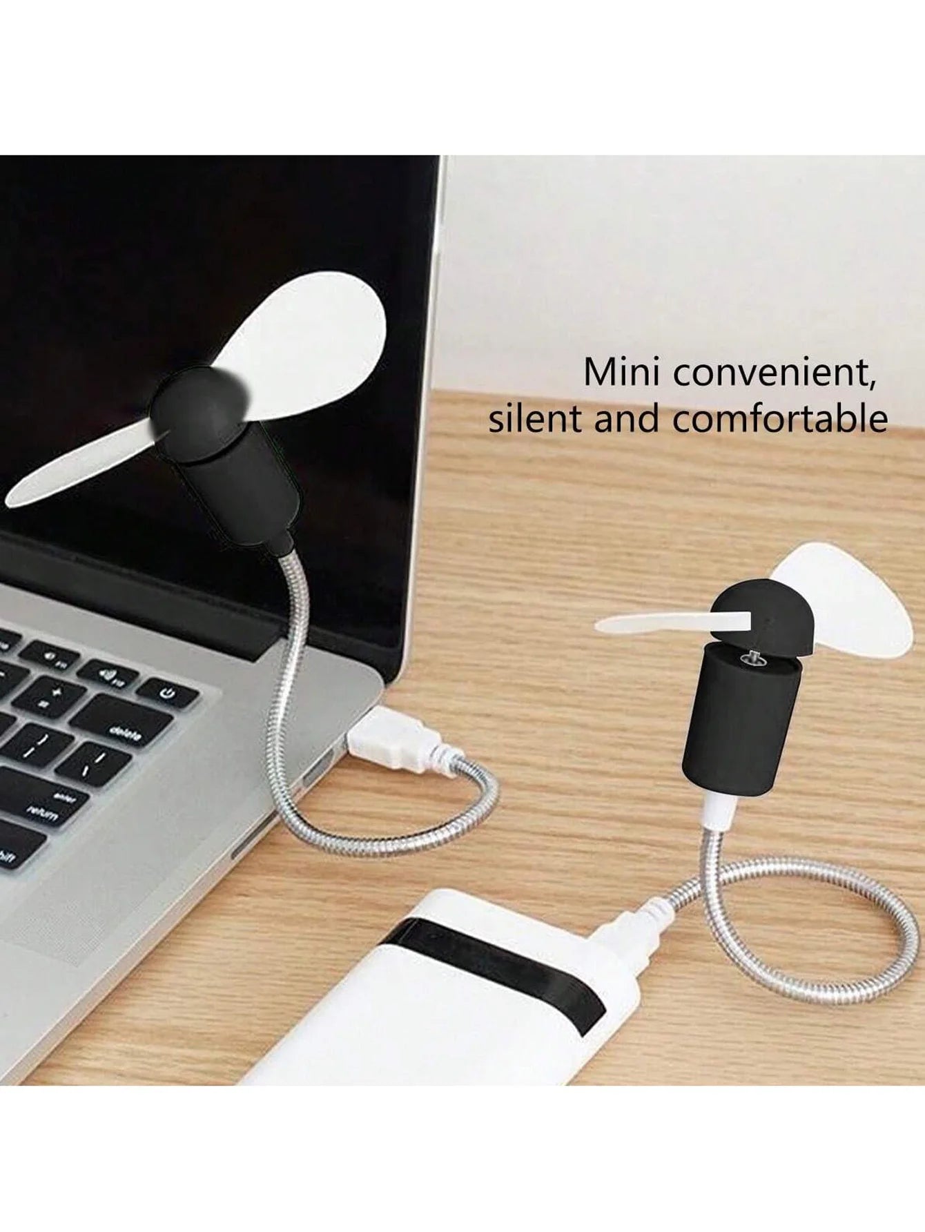 Portable Flexible Silent High-wind USB Mini Fan Notebook Power Bank Qme