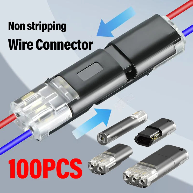 Electrical Wire Terminal No Stripping Quick Cable Connectors Dual Line Interconnection Detachable Safety Electric Wire Connector Qme