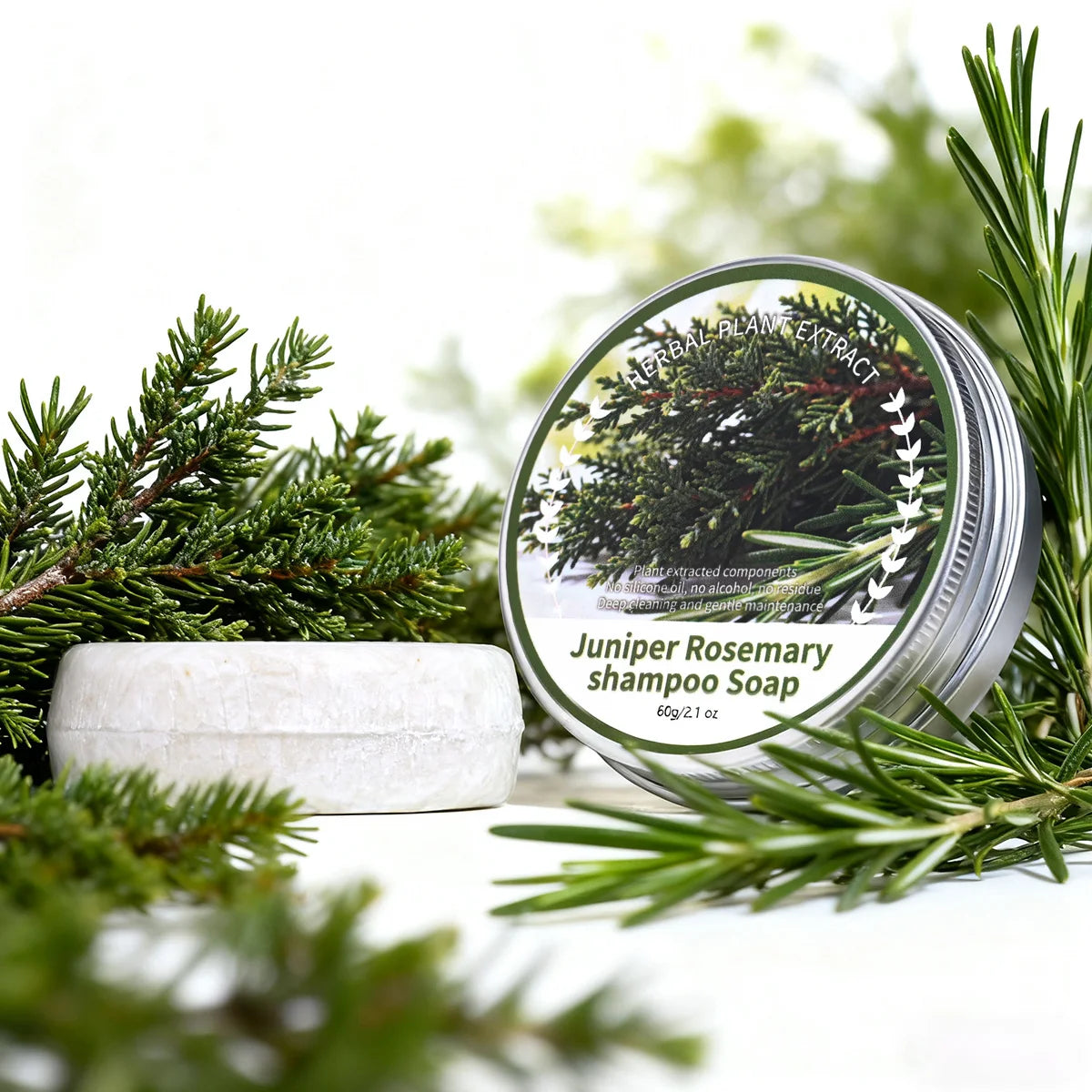 Natural Plant Extract Juniper Rosemary Essence Solid Hair Care Soap Qme 60g