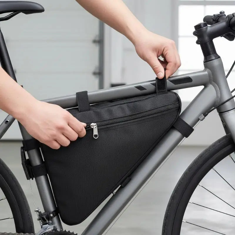 Cycling Pouch Durable Bike Versatile Bag Bicycle Triangle Front Tube Qme