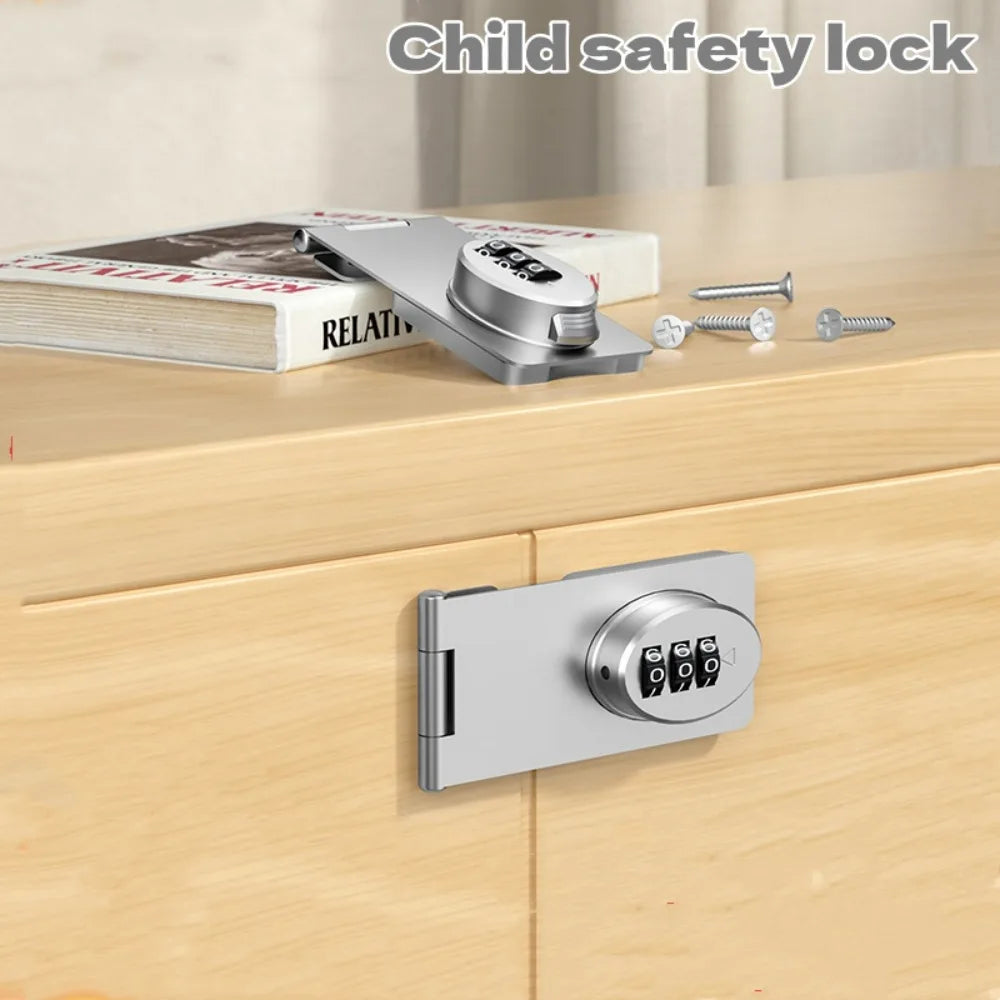 Double Drawer Password Lock Multifunctional No Punching Child Safety Lock for Wardrobe, Cabinet, Drawer Anti-theft Password Lock Qme