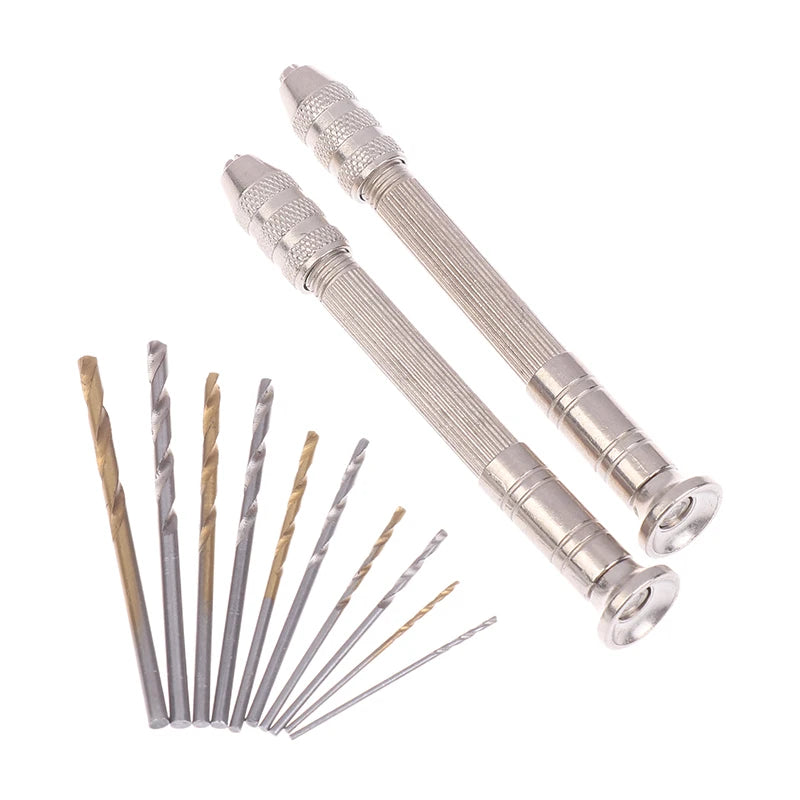 50Pcs Precision Pin Vise Hobby Drill With Model Twist Hand Drill Bits Set High Speed Hole Opening DIY Drilling Tool Qme