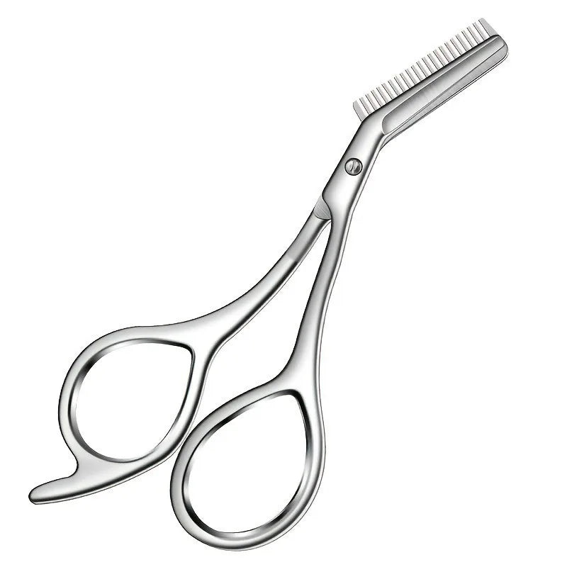 Stainless Steel Eyebrow Trimmer Scissors Precision Grooming Tool Men Qme Silver China Mainland