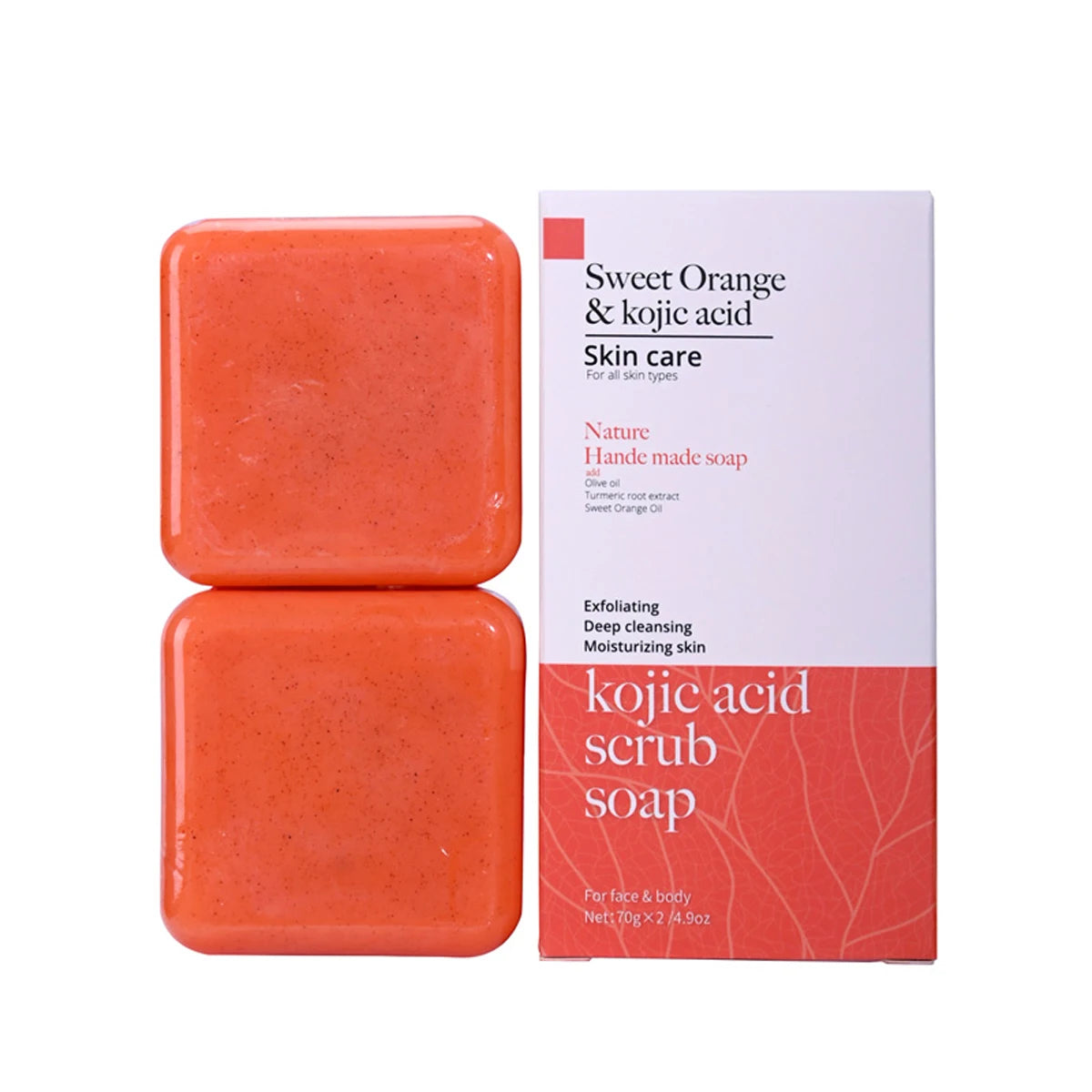 Kojic Acid Scrub Soap Orange Fragrance Body Face Wash Nature Qme