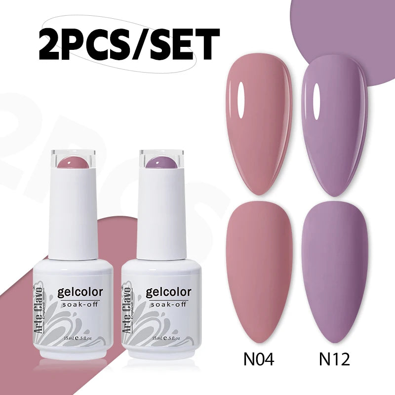 Arte Clavo Gel Nail Polish Base Primer Coat Mix Manicure Semi Qme N04-B-N12-B