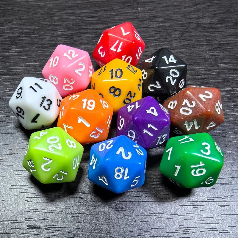 10PCS Acrylic D20 Polyhedral Dice Math Teaching Supplies Learning Resources Toys Party Favors for Kids Boys Girls Qme