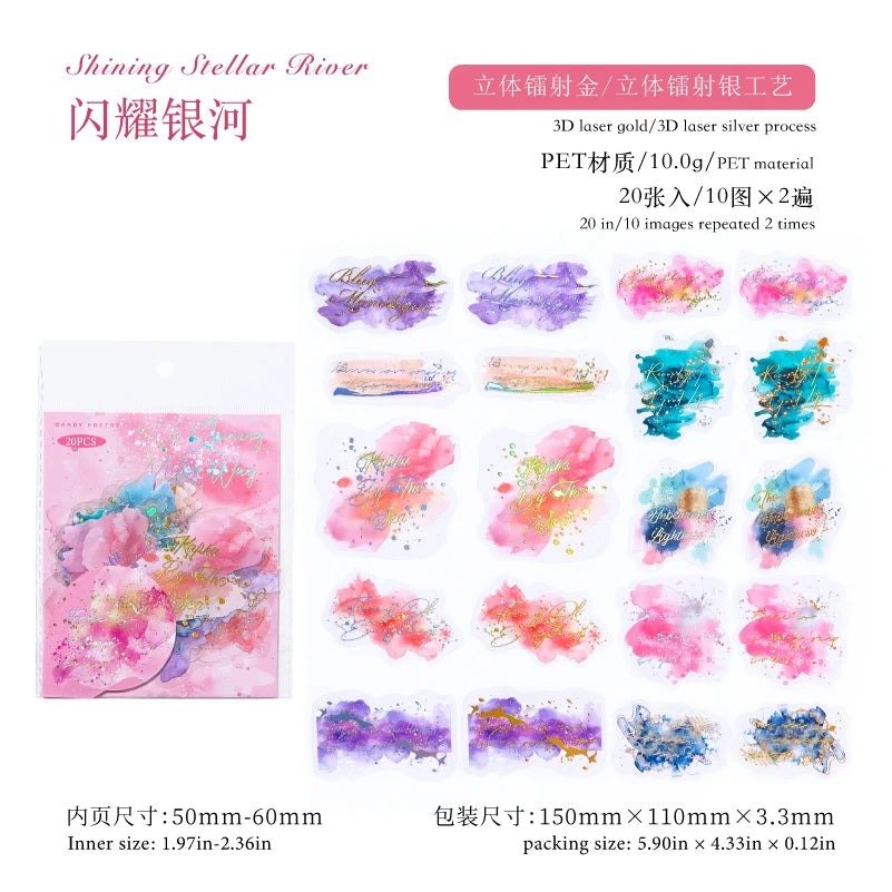 Holographic Waterproof Silver Floral Stickers 20 Sheets for Scrapbooking Journal DIY Decoration Collage Diary Supplies Qme 1