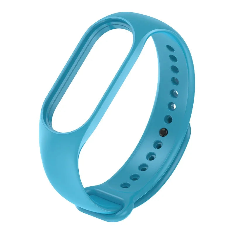 Watch Strap For Xiaomi Mi Band 7 6 5 4 3 Wristband Silicone Bracelet Wrist Straps MiBand 3/4 band5 band6 Smartwatch Accessories Qme Sky Blue Mi band 5 6 7