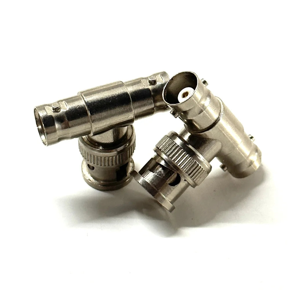 50pcs BNC Connector BNC 1 Male To 2 female adapter video cable adapter T-shaped connector Qme