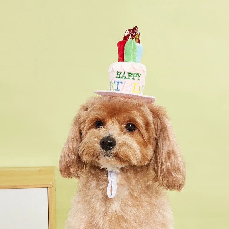 Birthday Cake Hat Pet Cap Headwear Adjustable Dog Cats Hats Dress Up Qme