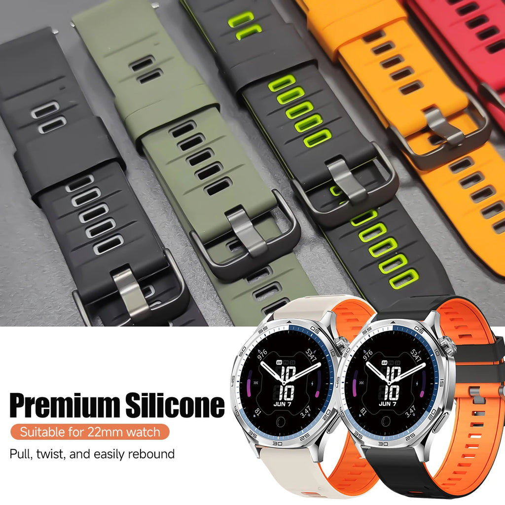 22mm Silicone Strap For OnePlus Watch 3 2 2R Sports Replacement Wristband Bracelet For OPPO Watch 4 Pro X X2 Band Correa Qme