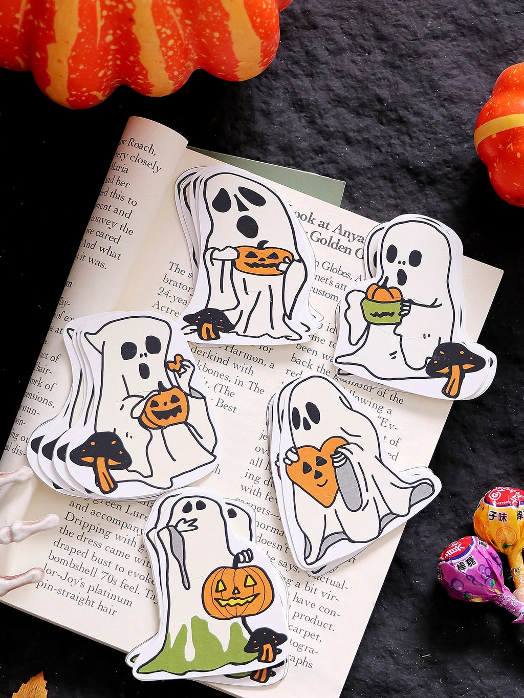 Halloween Lollipop Cards—Pack of 30: Fun Halloween Candy Cards for Kids, Featuring 5 Different Ghost Designs to Celebrate Halloween Qme 30Pcs Other Other