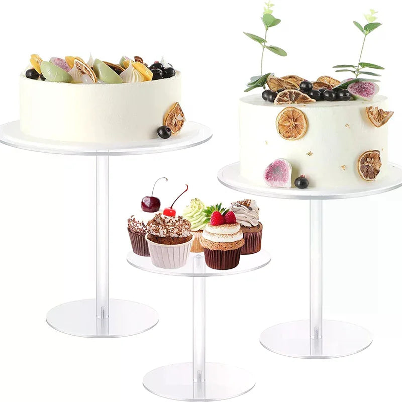 Transparent Acrylic Round Cake Stand For Desserts, Cupcake Rack, Pastry Candy Display Stand For Wedding, Event, Birthday Party Qme