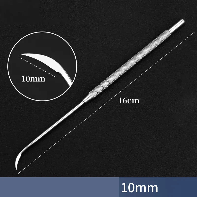Stainless Steel Tenosynovitis Crochet Hook Needle Curved Knife Blade Qme A