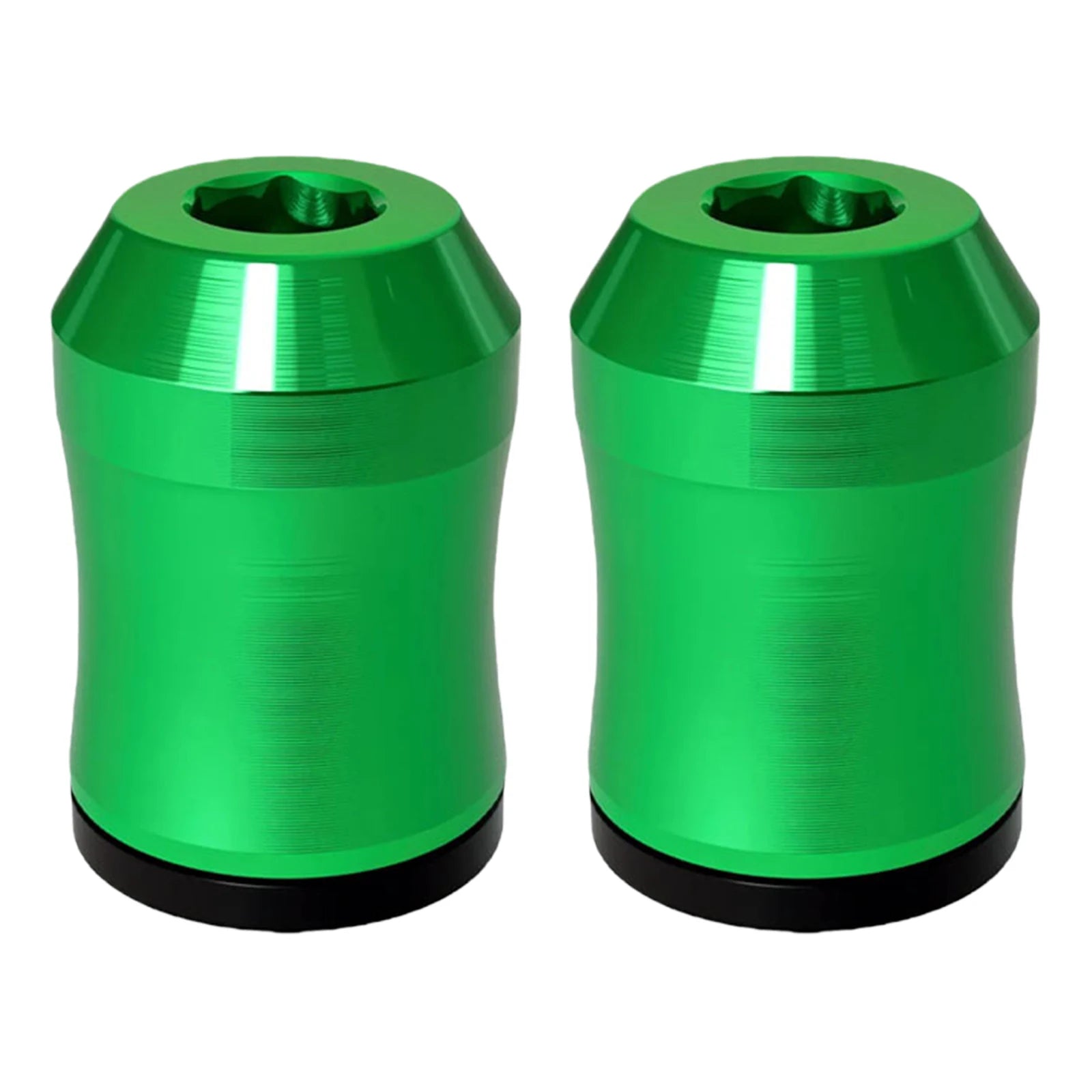 2Pcs Magnetic Screw Rings Aluminum Alloy Universal Magnetizer 6.35mm Shank Screwdriver Bit for Mechanic Carpenter DIY Repair Qme Green
