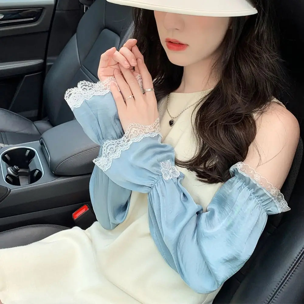 Breathable Anti-UV Ice Silk Sleeves UV Insulation Butterfly Sunscreen Sleeve Arm Covers Sunscreen Sun Protection Cover Summer Qme