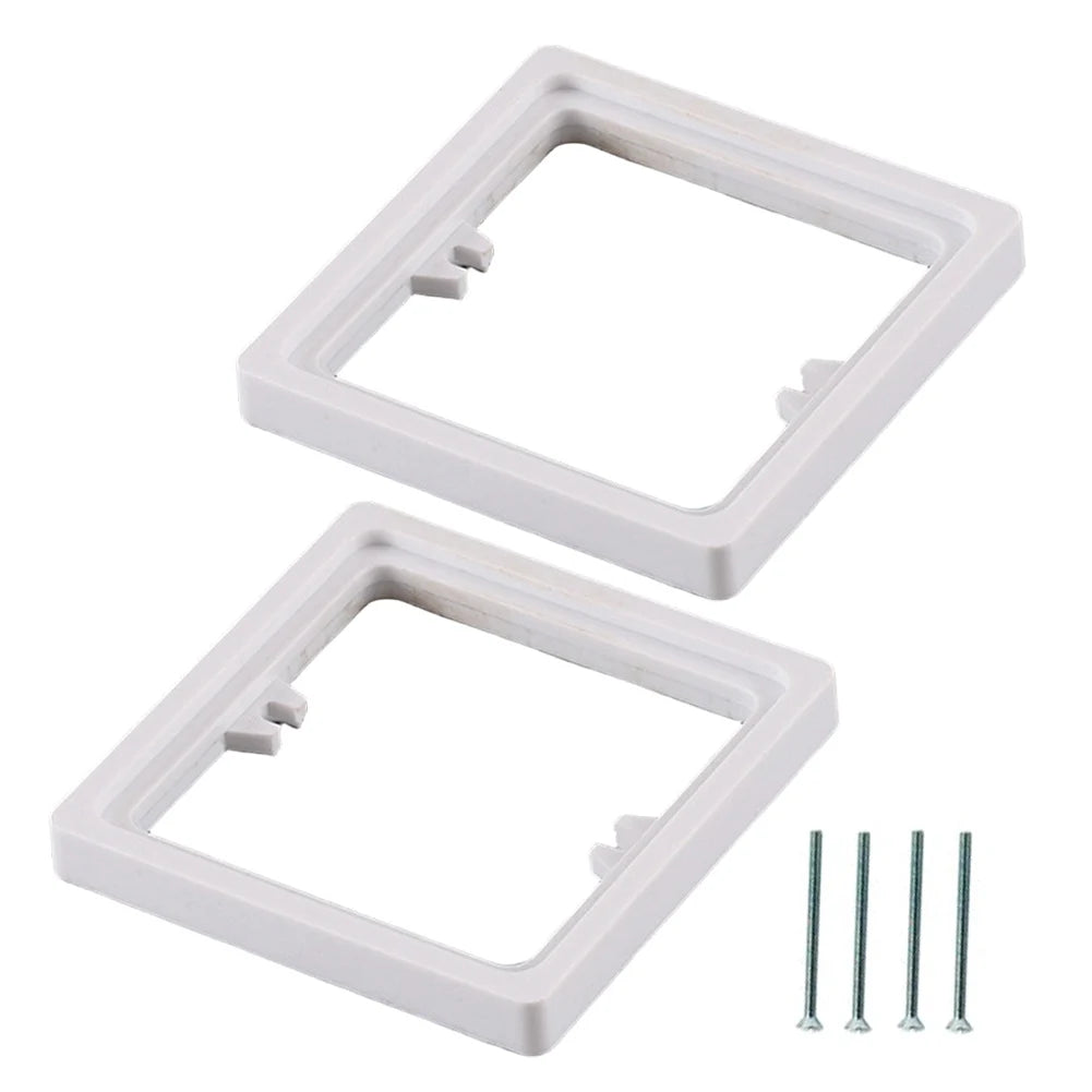 2pcs Switch Surround Plate Wall Panel Decoration 10MM Single Socket Spacer Socket Plate White Grey Gold Frame With 4x Screws Qme White