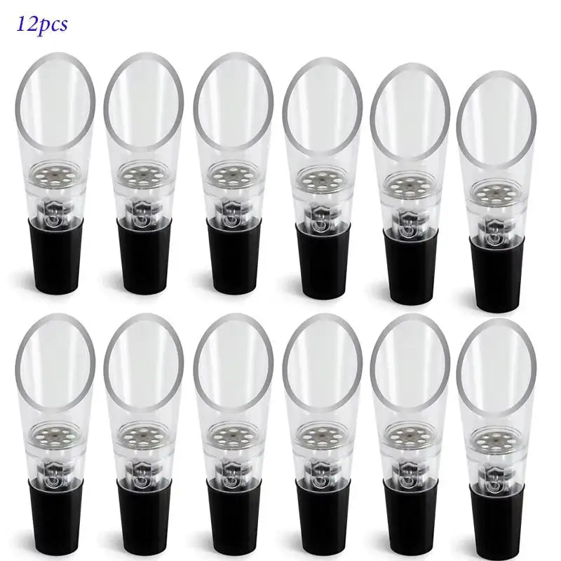 1/2/5/10/12pcsWine Aerator Pourer Decanter Liquor Bottles Stopper Spout Premium Crystal Wine Pourers Bar Assessor Wine Lovers Qme 12pcs
