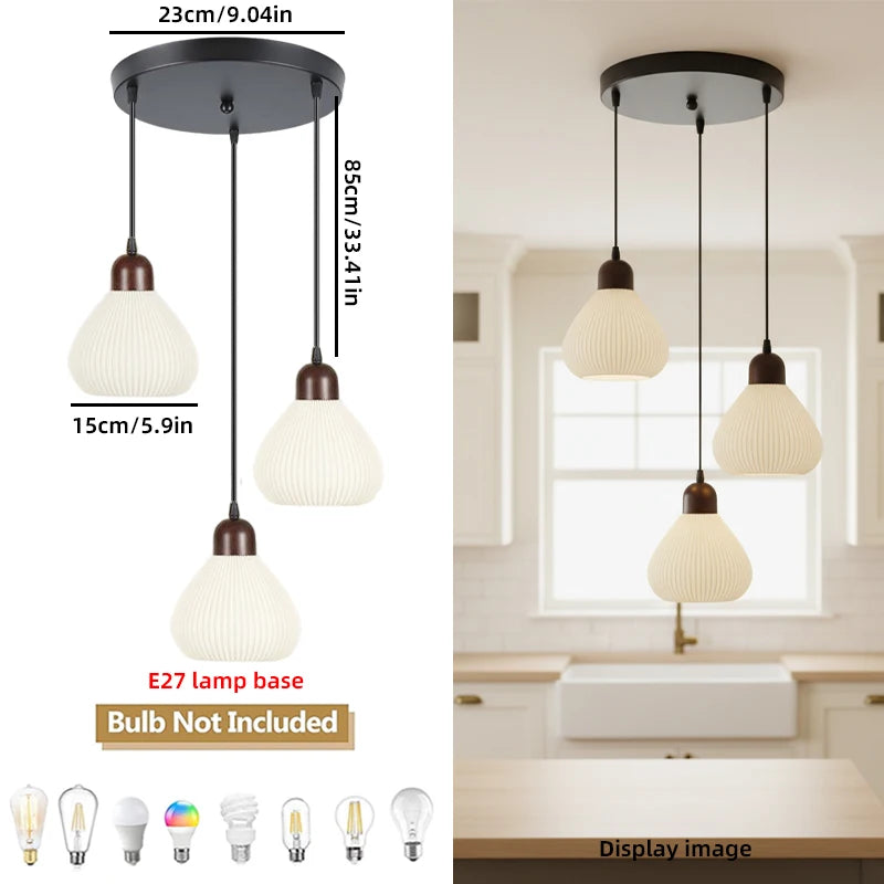 White Pendant Lights For Kitchen Dining Room Home Decor Bar Dining table Glass Hanging lamp Aisle Ceiling Lamp Qme Round