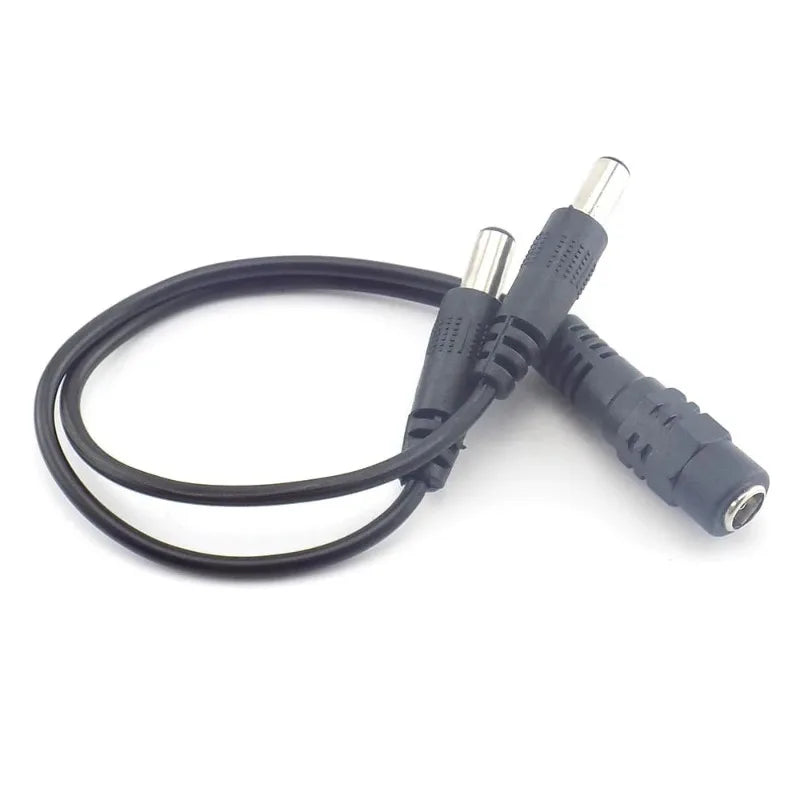 50PCS 1 to 2 DC Cable 12Vdc Power Splitter Branch Cord for Surveillance LED Power Supply Qme