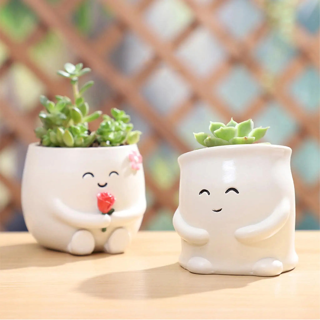 Cute Plant Pots Flower Container Drainage Hole Indoor Outdoor Patio Qme