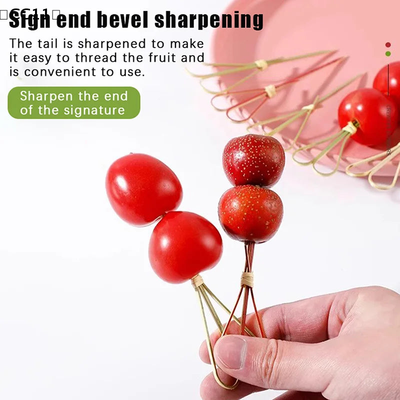 Bamboo Skewers Barbeque Bar Tool Kitchen Cocktail Picks Disposable Qme