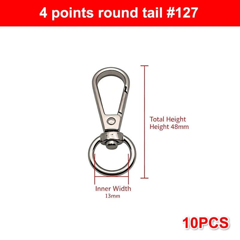 10Pcs Zinc Alloy Swivel Snap Hooks: Heavy Duty Rust-Proof DIY Connectors for Bag Making, Keychains, Lanyards & Crafting Needs Qme 2 Silver