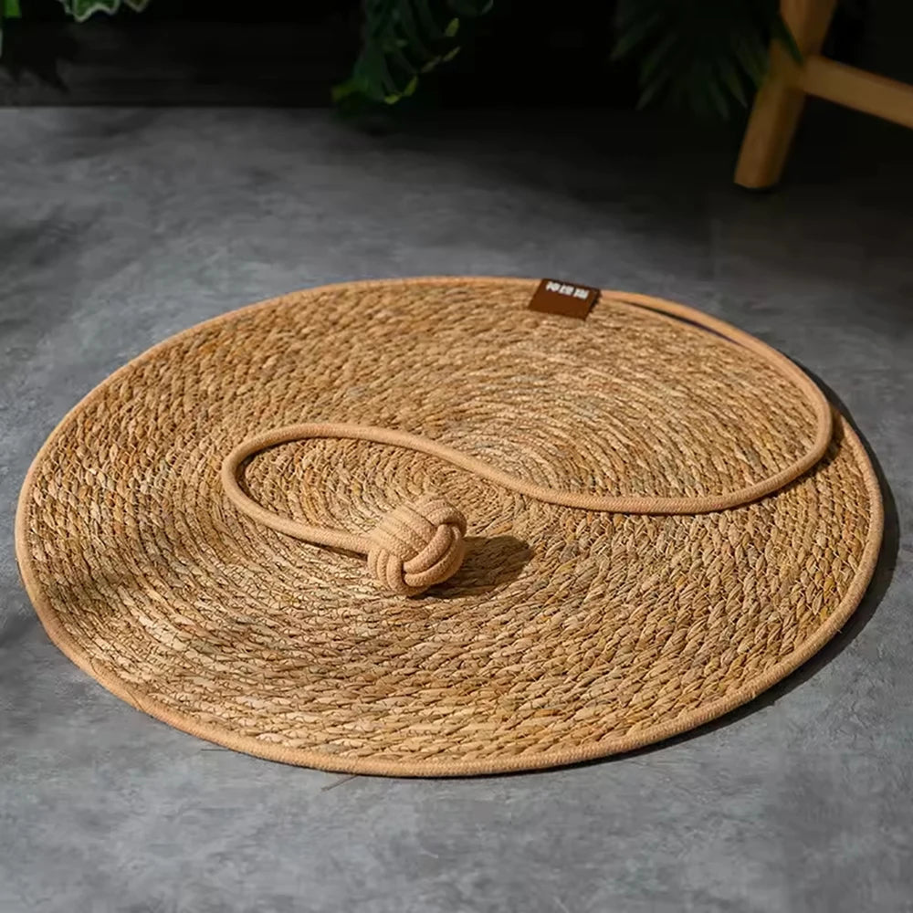 Cat Scratcher Rattan Mat Board Cat Scratch for Sharpen Nails Scraper Cats Tree Cat scratching post Sofa Mats Furniture Protector Qme New Mat and ball 40cm