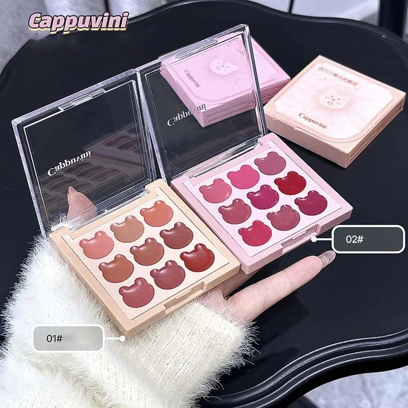 Purplish Orange Nine Colors Lip Mud Velvet Matte Lipstick Makeup Silky Mud Like Texture Lip Gloss Lips Cheeks Dual-use Cosmetics Qme
