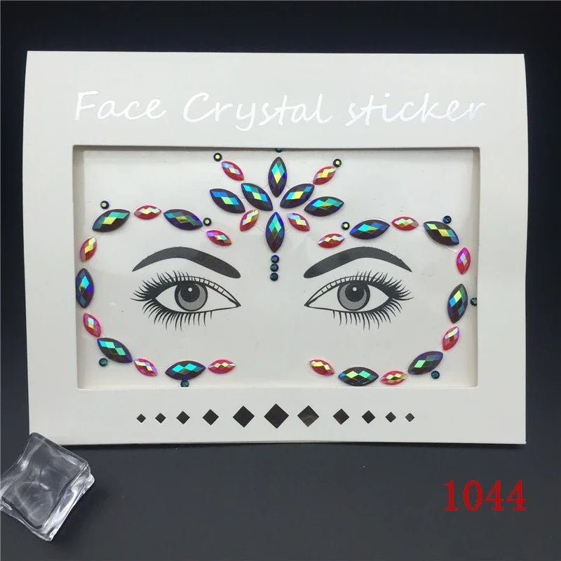 Face Gems Rhinestone Temporary Tattoo Jewels Festival Party Body Eyes Glitter Stickers Flash Mermaid Temporary Tattoos Sticker Qme 1044