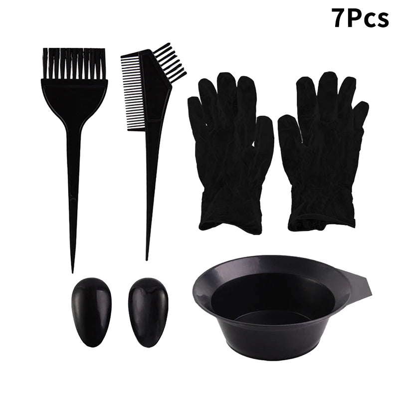 5 7 Hair Coloring Kits Home Salon Dyeing Comb Bowl Brush Cream Earcap Qme 7Pcs