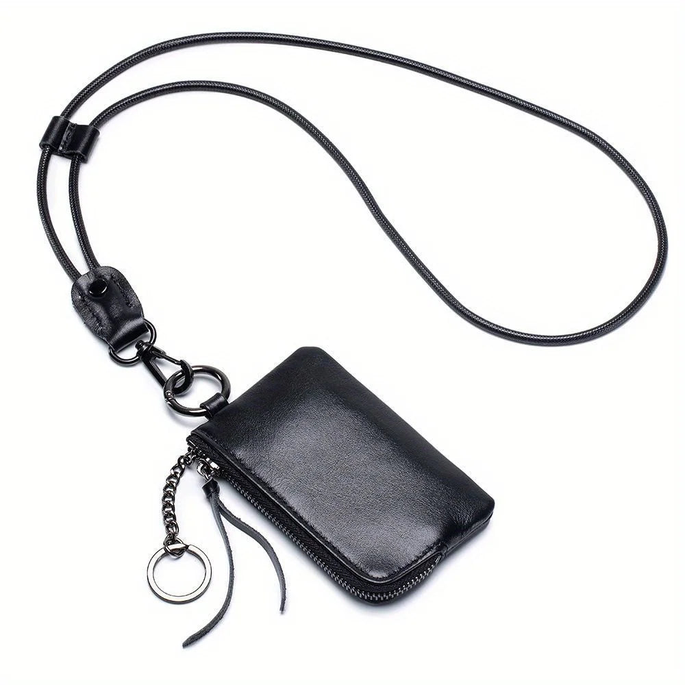 1pc Faux Leather Neck Wallet / Mini Coin Purse Keychain Card Holder / Soft Compact Travel Essential / Perfect Gift for Women Qme 1pc 1