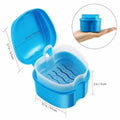 Denture Storage Box With Hanging Net Leak Proof Portable False Teeth Orthodontic Retainer Mouth Suitable Elderly Qme A