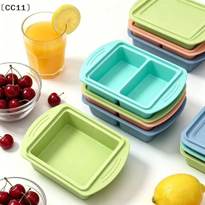 Silicone Tray Lid Single Double Compartment Freezer Mold Summer Qme