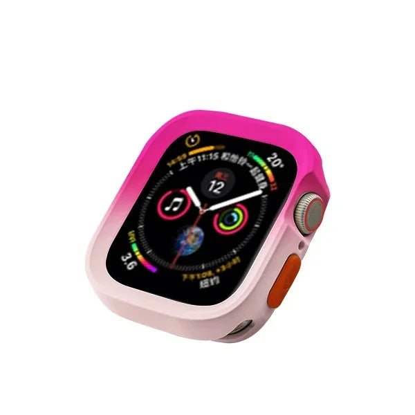 2024 New Bumper Soft Silicone Case For Apple Watch 9 8 7 6 SE 5 Sport Anti-drop Matte Cover For iwatch 49mm 41mm 40mm 44mm 45 mm Qme RoseR 41mm-Series 9 8 7