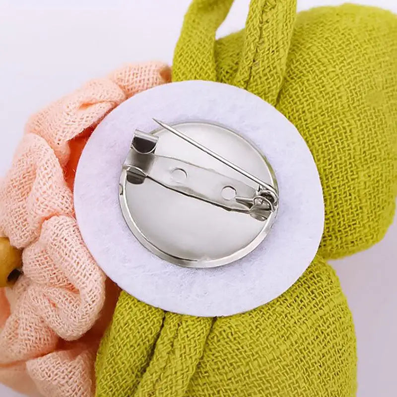 Cotton Linen Hydrangea Brooch Fabric Three-dimensional Flower Cute Qme