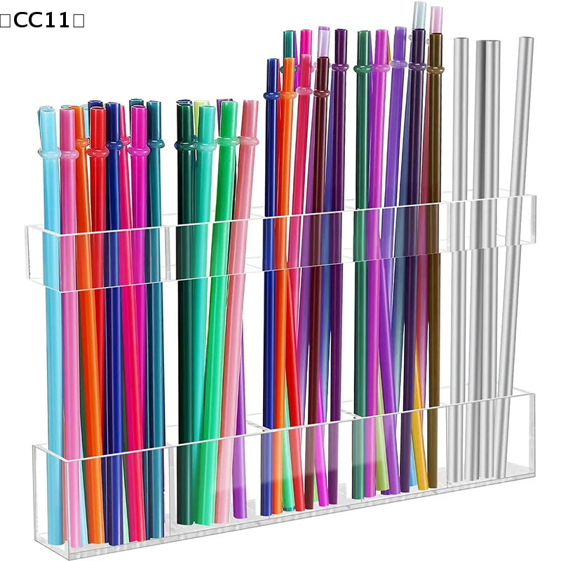 Drinking Straw Holder Organizer No Drilling Cabinet Door Mounted Qme