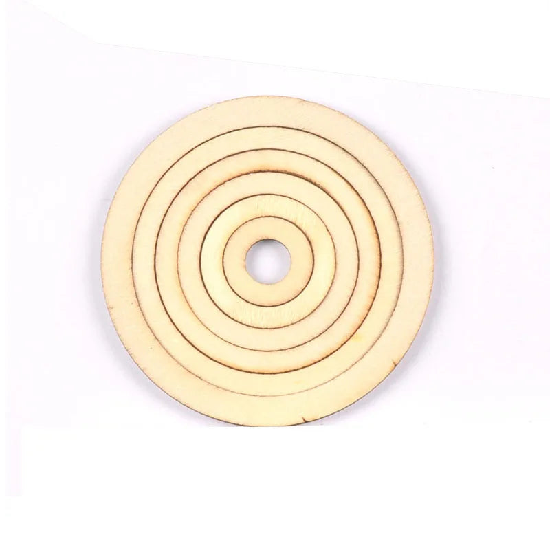 Circle/ring Wood Crafts For DIY Scrapbook Natural Wooden Ornaments Home Decor Handicraft Embellishment 20/30/40/50/60/75mm m2569 Qme