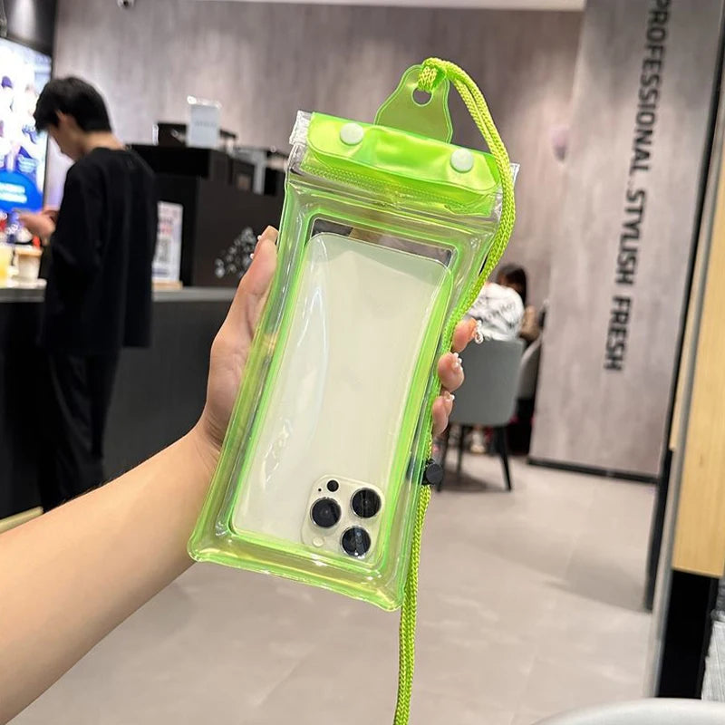 Waterproof Phone Pouch Touch Screen Compatible For Swimming Underwater Photography Neck Hanging Rafting Diving Qme one size Green