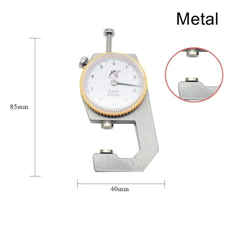 Leather Thickness Gauge Measuring Tools 0- Dial Paper Meter Tester Qme Metal
