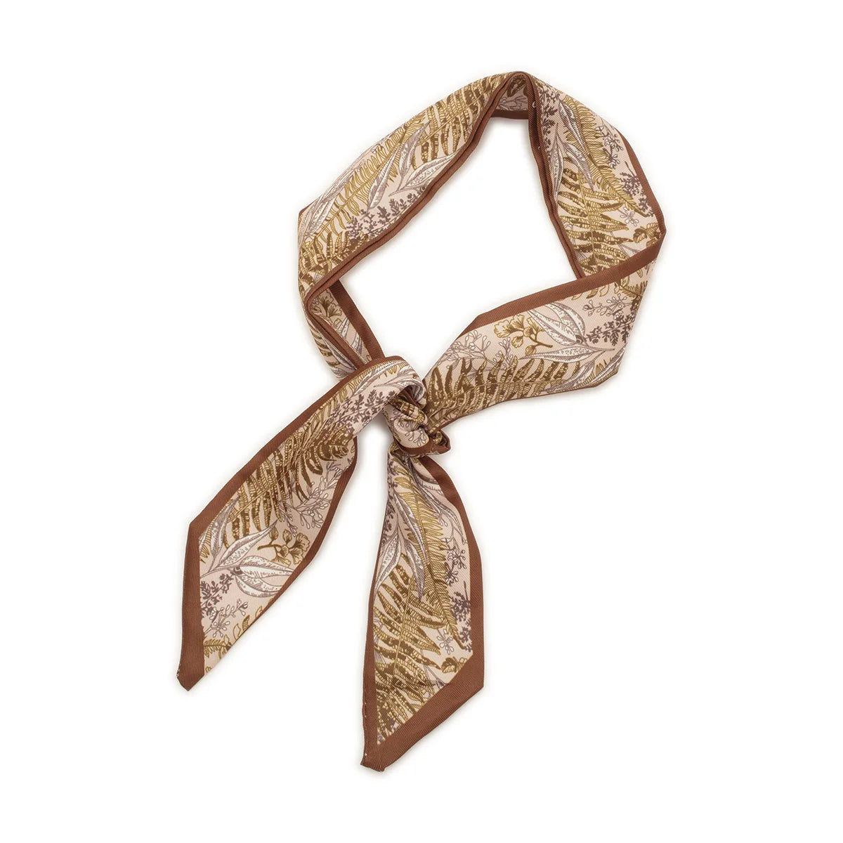 Skinny Scarf Hair Small Women Simple Handle Ribbon Fashion Printing Qme Ivory