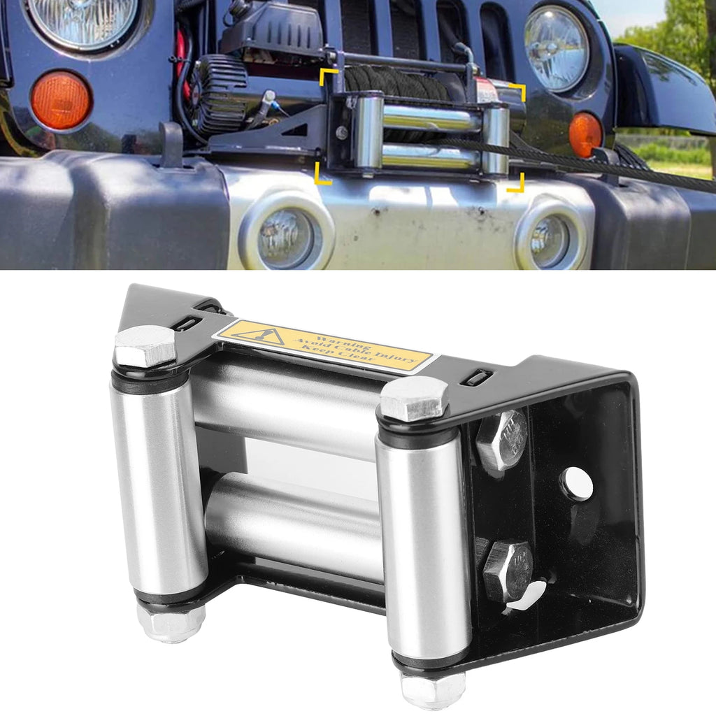Heavy Duty Fairlead Winch Roller Fairlead Side by Side Winch Cable Roller Fairlead Heavy Duty 125mm/5in Hole Diatance Qme