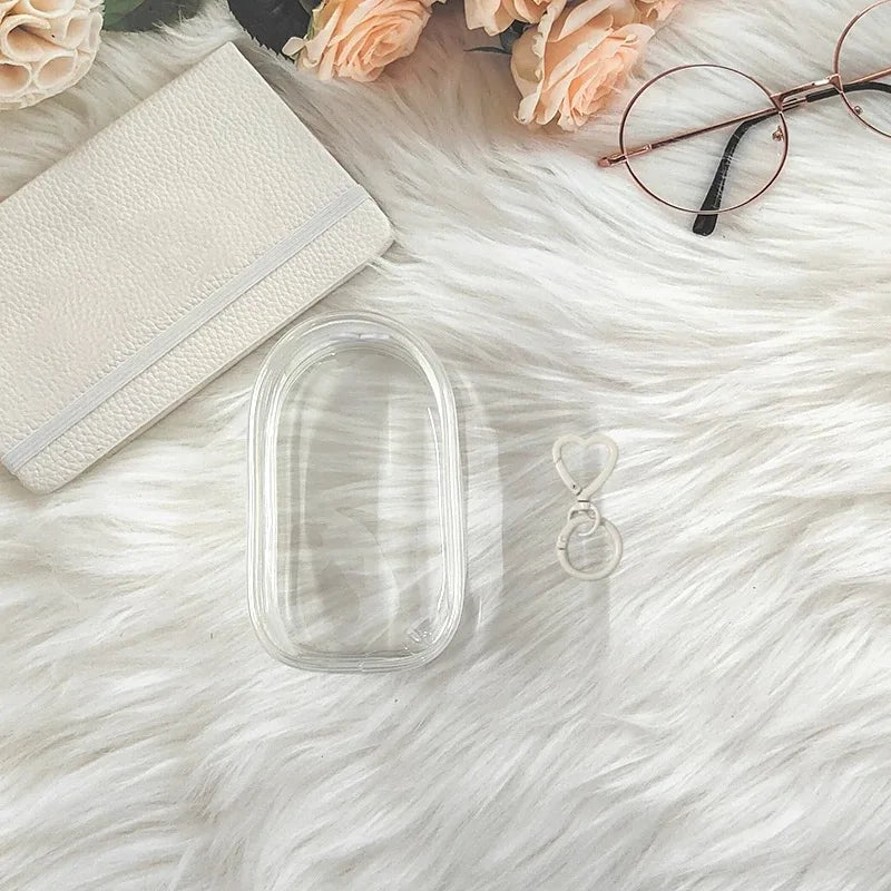 Suitable for 10cm stretch cloth and plush toy protective cover, with transparent strap hanging PVC display bag Qme Clear