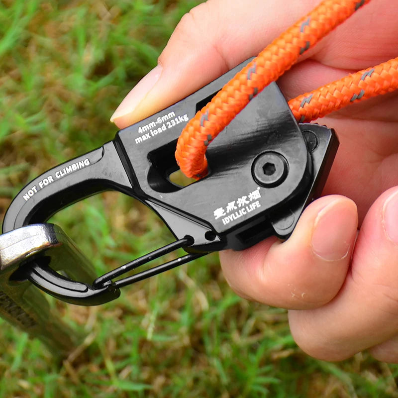 Rope Tightener Camping Ropes Buckle Self-locking Carabiner Aluminum Qme Default Title