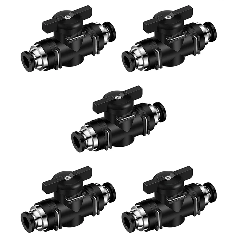 A02F-10X Pneumatic Ball Valve Push To Connect Fittings Ball Valve Air Flow Control Valve Air Fittings Straight Quick Connect Qme